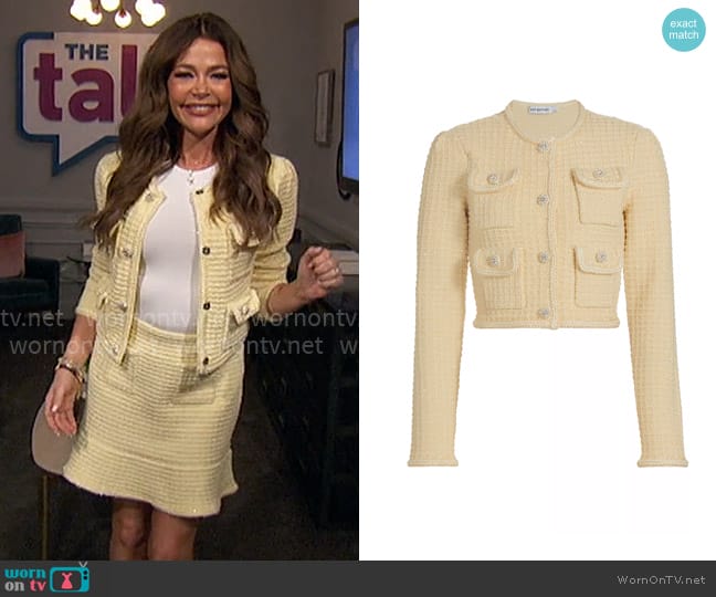 Self Portrait Textured Knit Jacket worn by Denise Richards on The Talk