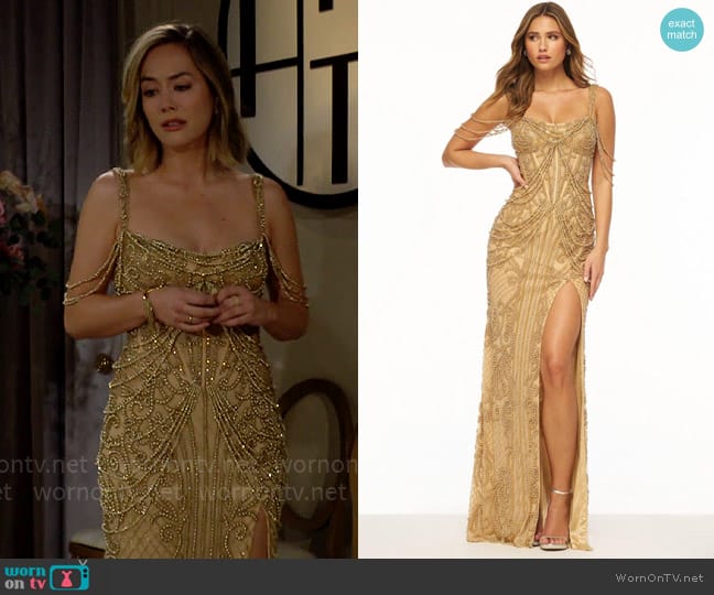 Sherri Hill Style 56204 worn by Hope Logan (Annika Noelle) on The Bold and the Beautiful