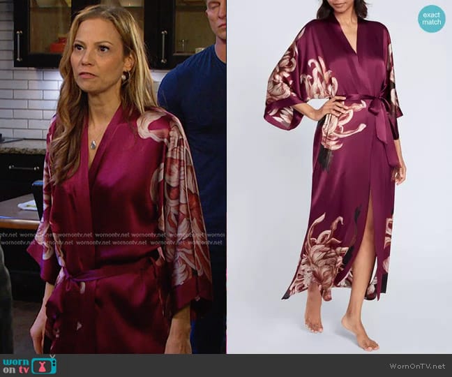 WornOnTV: Ava’s wine red floral robe on Days of our Lives | Tamara ...