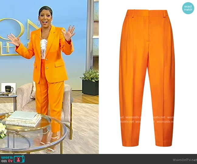 Stella McCartney Cropped Pleated Trousers worn by Tamron Hall on Tamron Hall Show