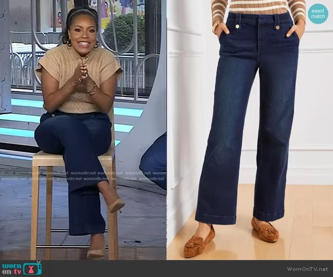 WornOnTV: Sheinelle’s beige cable knit sweater and jeans on Today ...