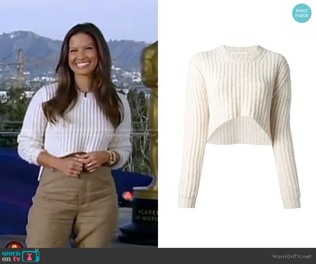 Thakoon Addition Crop Pullover worn by Rocsi Diaz on Good Morning America