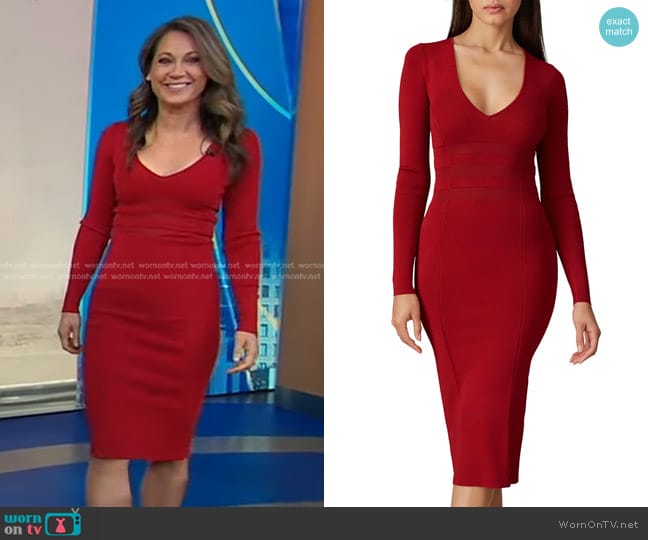 Good American The Low Down Knit Dress worn by Ginger Zee on Good Morning America