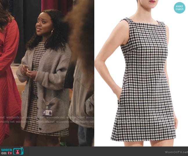 WornOnTV: Janine’s houndstooth mini dress on Abbott Elementary | Quinta ...