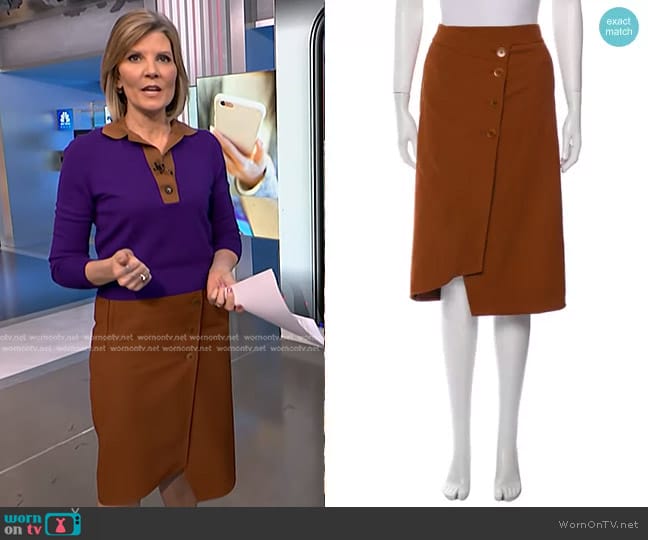 Tibi Button Detail Skirt worn by Kate Snow on NBC News Daily