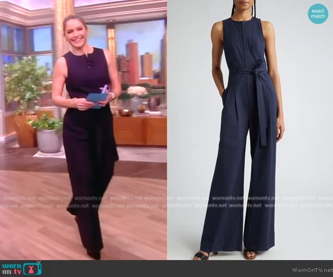 Ulla Johnson Marin Wide Leg Cotton Jumpsuit worn by Sara Haines on The View