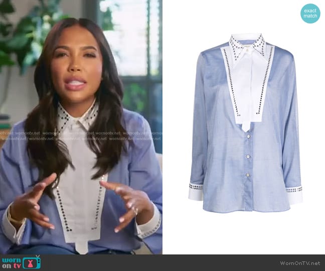 Wales Bonner Stud-Embellished Bib Shirt worn by Emma Grede on Today