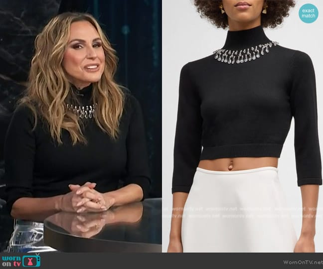 Zimmermann Matchmaker High Neck Crop Blouse worn by Keltie Knight on E! News