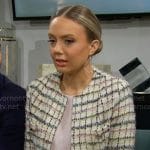 Abby’s checked tweed jacket on The Young and the Restless