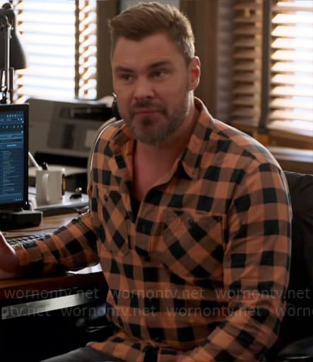 Adam's orange checked shirt on Chicago PD