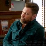 Adam’s teal corduroy shirt on Chicago PD