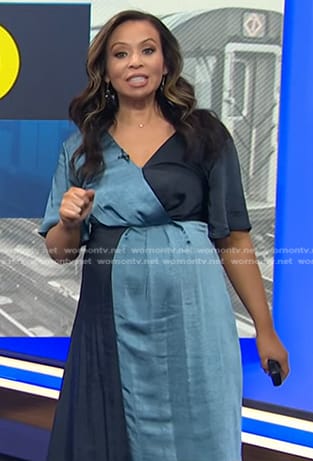 Adelle’ blue colorblock dress on Today