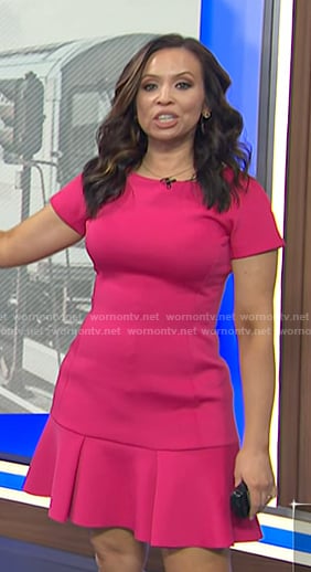 Adelle's hot pink short sleeve dress on Today