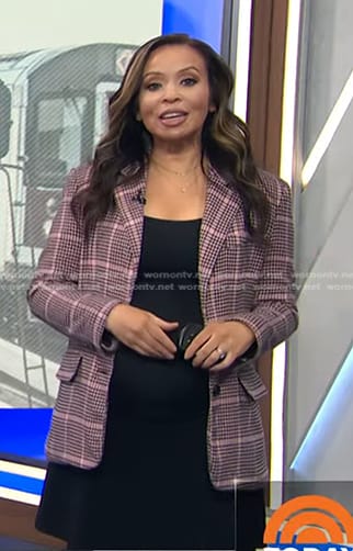 Adelle's pink plaid blazer on Today