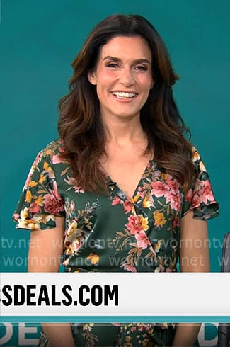 Adriane Kiss' green floral dress on CBS Mornings