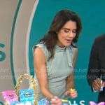 Adriane Kiss’s mint green bow neck dress on CBS Mornings