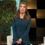 Adrianna Costa’s teal bell sleeve dress on Access Hollywood