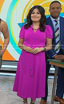 WornOnTV: Adrianna’s pink tie waist dress on Today | Adrianna ...