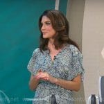 Adriane Kiss’ green v-neck midi dress on CBS Mornings