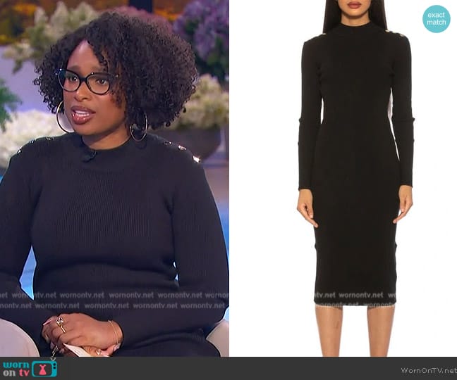 Alexia Admor Sonya Ribbed Long Sleeve Sweater Dress worn by Jennifer Hudson on The Jennifer Hudson Show