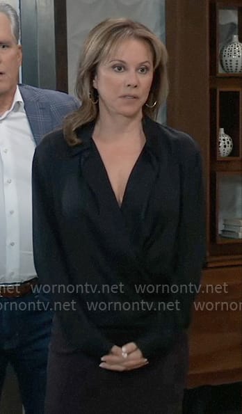 Alexis’ black wrap blouse on General Hospital