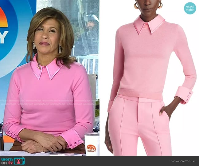 Alice + Olivia Porla Collared Sweater worn by Hoda Kotb on Today