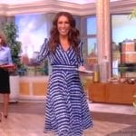 Alyssa’s blue printed wrap dress on The View