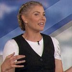 Amanda’s black vest and shorts on The Talk