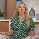 Amanda’s green printed shirtdress on The Talk