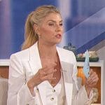 Amanda’s white vest and blazer with tortoiseshell buttons on The Talk