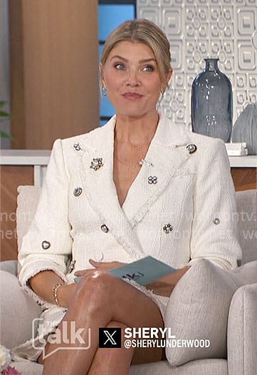 WornOnTV: Amanda's silver jacquard tie waist dress on The Talk, Amanda  Kloots