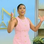 Tamron’s pink tweed mini dress on Tamron Hall Show