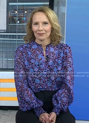 Amy Ryan's blue floral blouse on Today