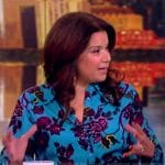 Ana’s blue floral print blouse on The View