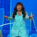 Angela Bassett’s blue organza blazer and pants on Good Morning America