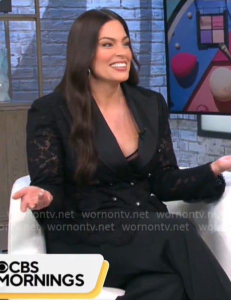 Ashley Graham's black lace blazer on CBS Mornings