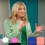 Ashley Bellman’s green tweed jacket on CBS Mornings