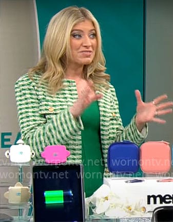 Ashley Bellman's green tweed jacket on CBS Mornings