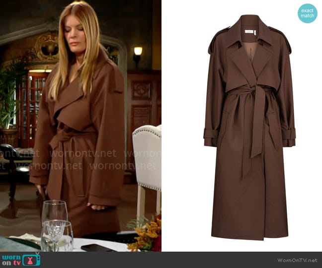 Atoir The Trench Coat in Coco worn by Phyllis Summers (Michelle Stafford) on The Young and the Restless