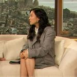 Awkwafina’s white platform pumps on The Drew Barrymore Show