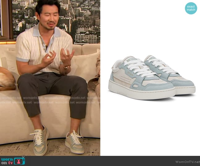 Axel Arigato Beige & Green Dice Lo Sneakers worn by Simu Liu on The Drew Barrymore Show