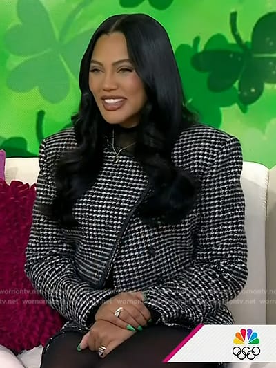 Ayesha Curry's houndstooth print jacket and skirt on Today