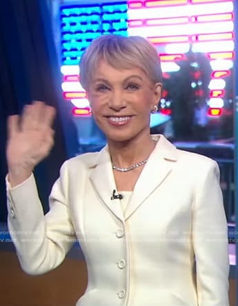 Barbara Corcoran's white blazer on Good Morning America