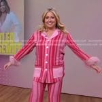 Becky Robinson’s pink striped pajamas on Good Morning America