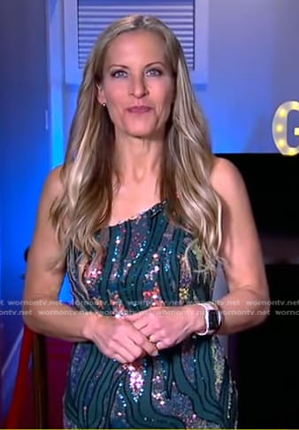 Becky Worley's sequin one-shoulder dress on Good Morning America