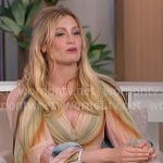 Beth Behrs’ striped pleated midi dress on The Talk