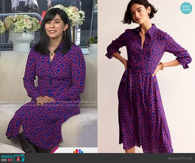 Boden Kate Midi Shirt Dress worn by Cristina Henríquez on Today