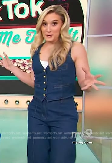 Brittney Levine's denim vest on Sherri