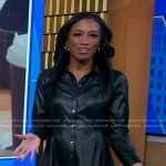 Brittany’s black leather shirtdress on Good Morning America