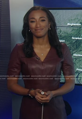 Brittany's brown leather mini dress on Good Morning America